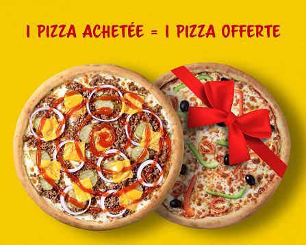 1 Pizza achetée = 1 Pizza offerte